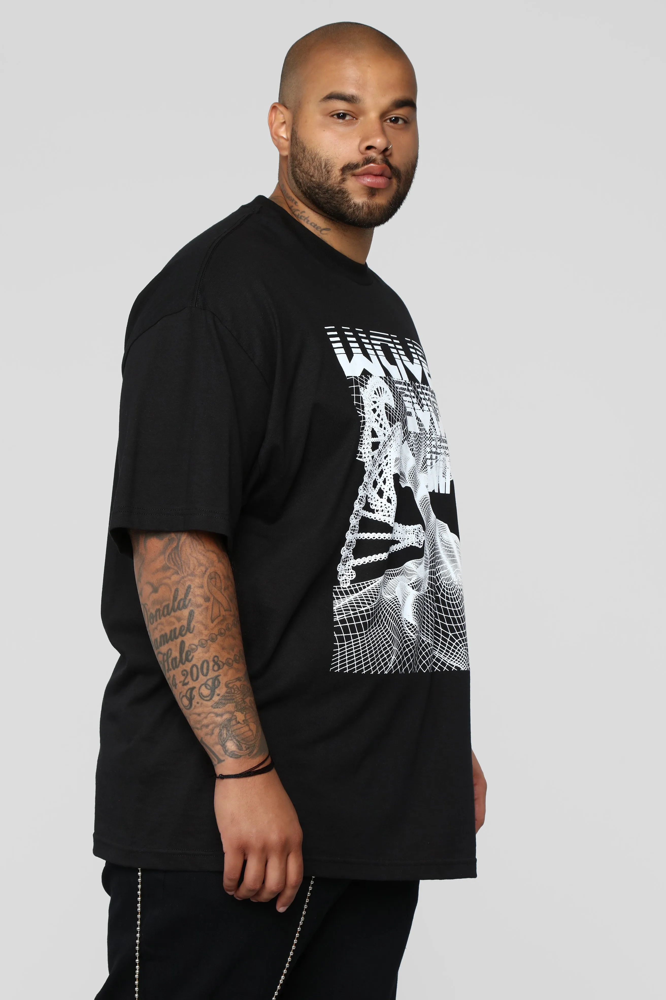 3D Wave Short Sleeve Tee - Black