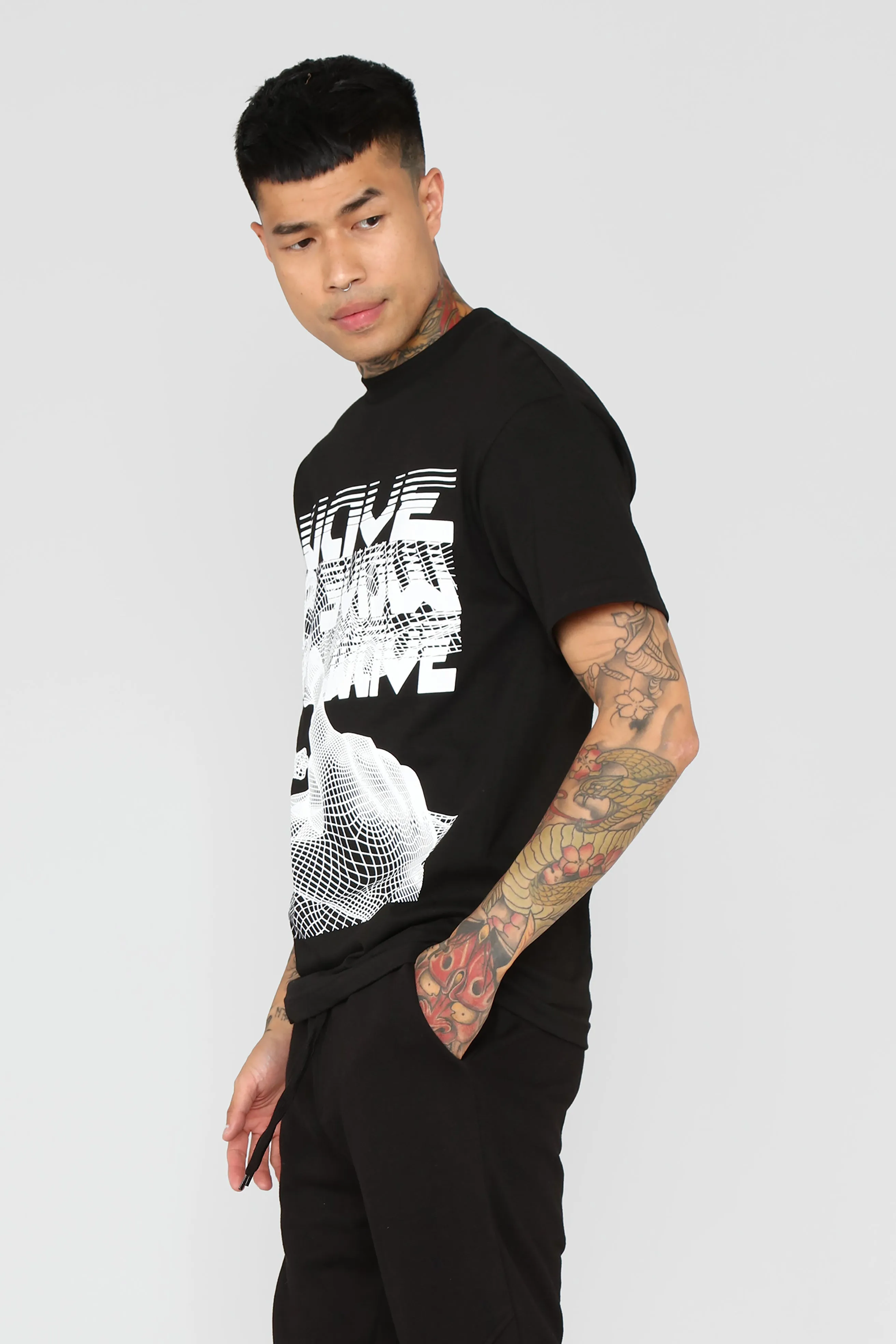 3D Wave Short Sleeve Tee - Black