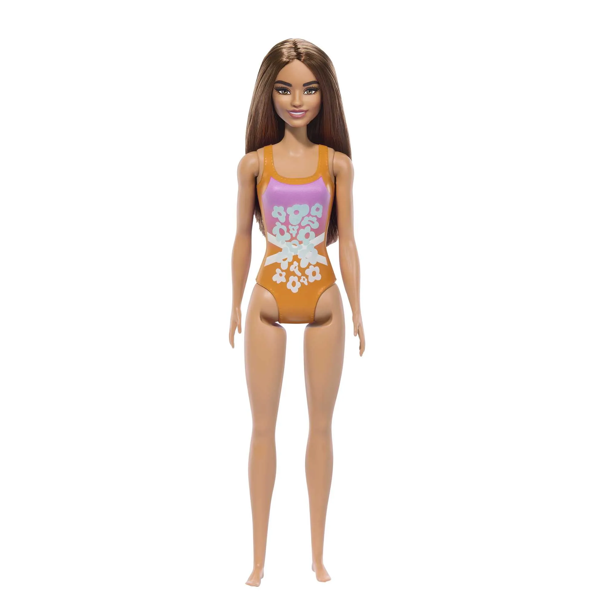 Barbie Fashion & Beauty Muñeca Playa con Traje de Baño Naranja