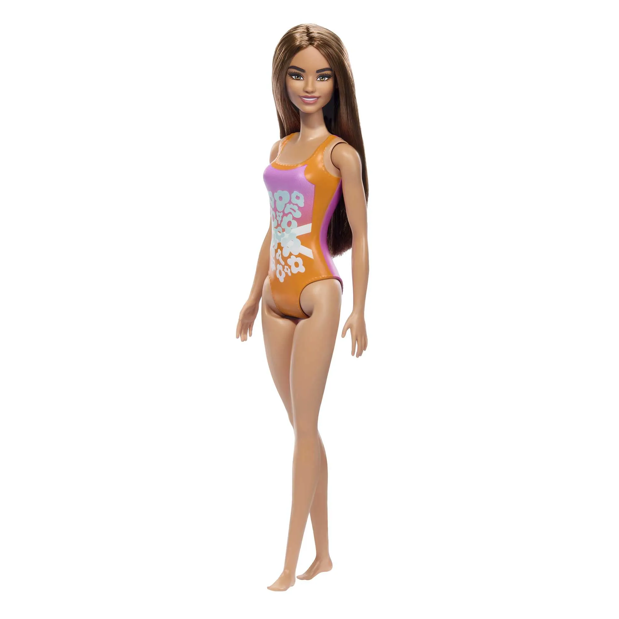 Barbie Fashion & Beauty Muñeca Playa con Traje de Baño Naranja