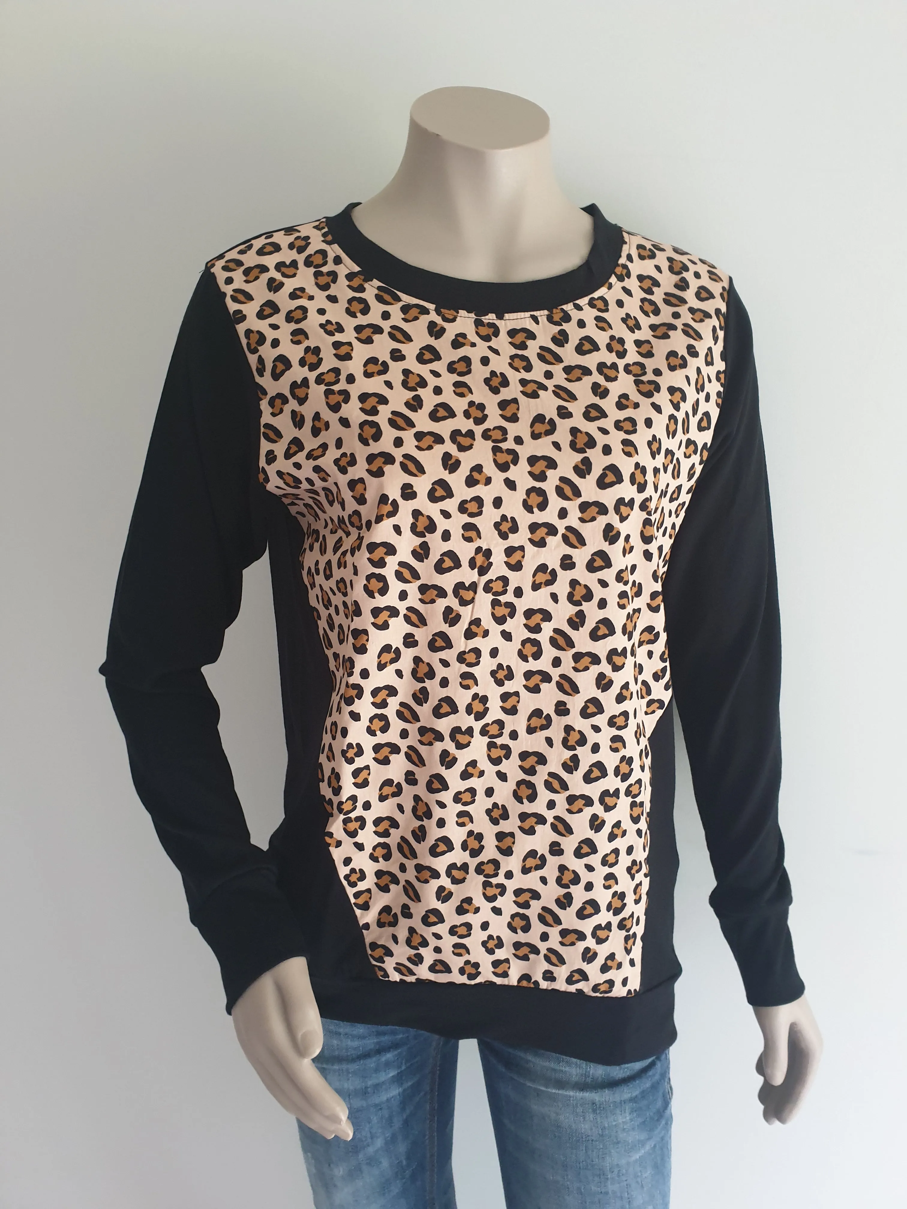 Black  Merino Animal Print Jumper