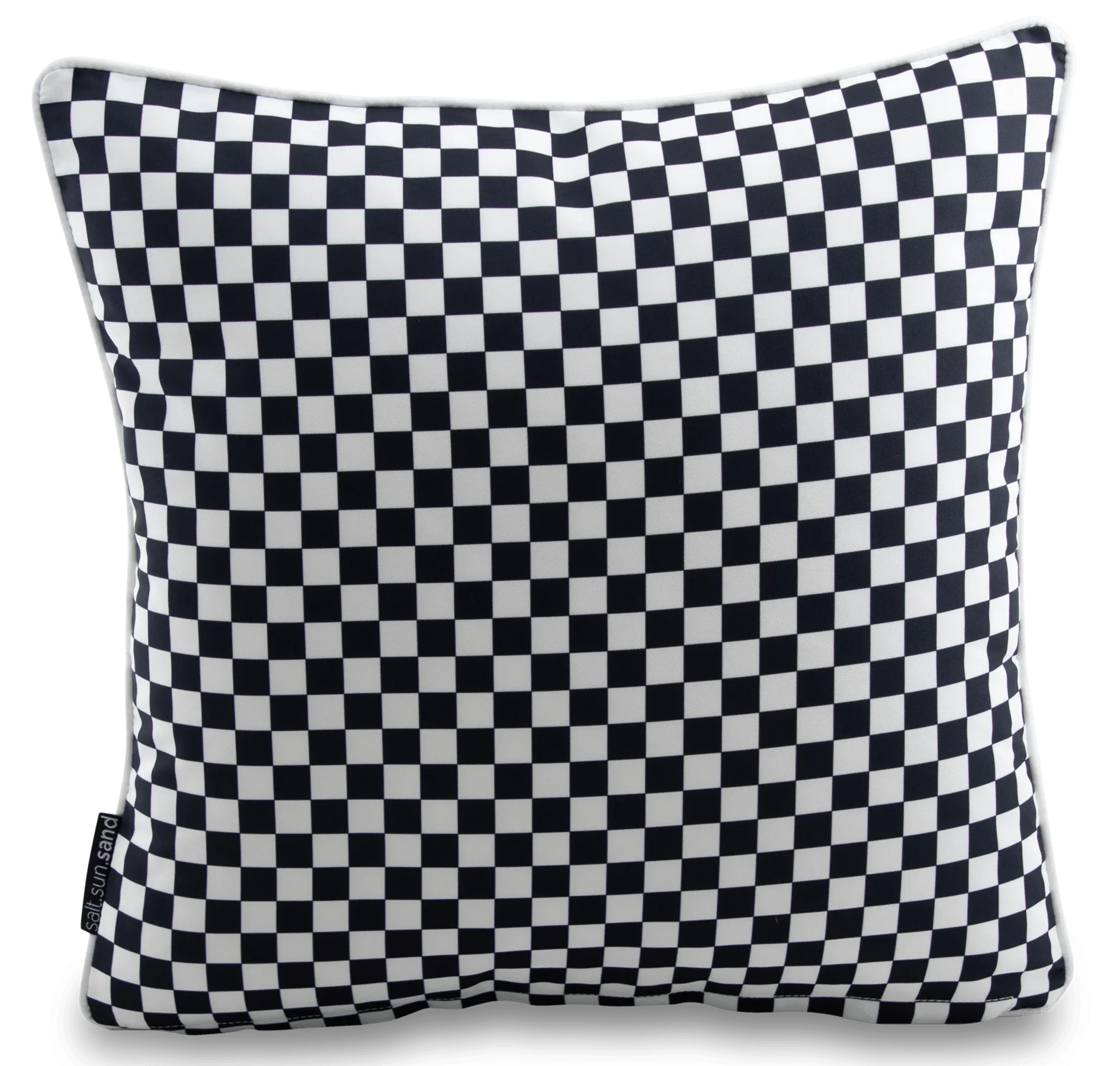 Bondi Black Check - 45 x 45 cm Piped Cushion