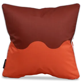 Bondi Wave Coral Chestnut - 45 x 45 cm Piped Outdoor Cushion