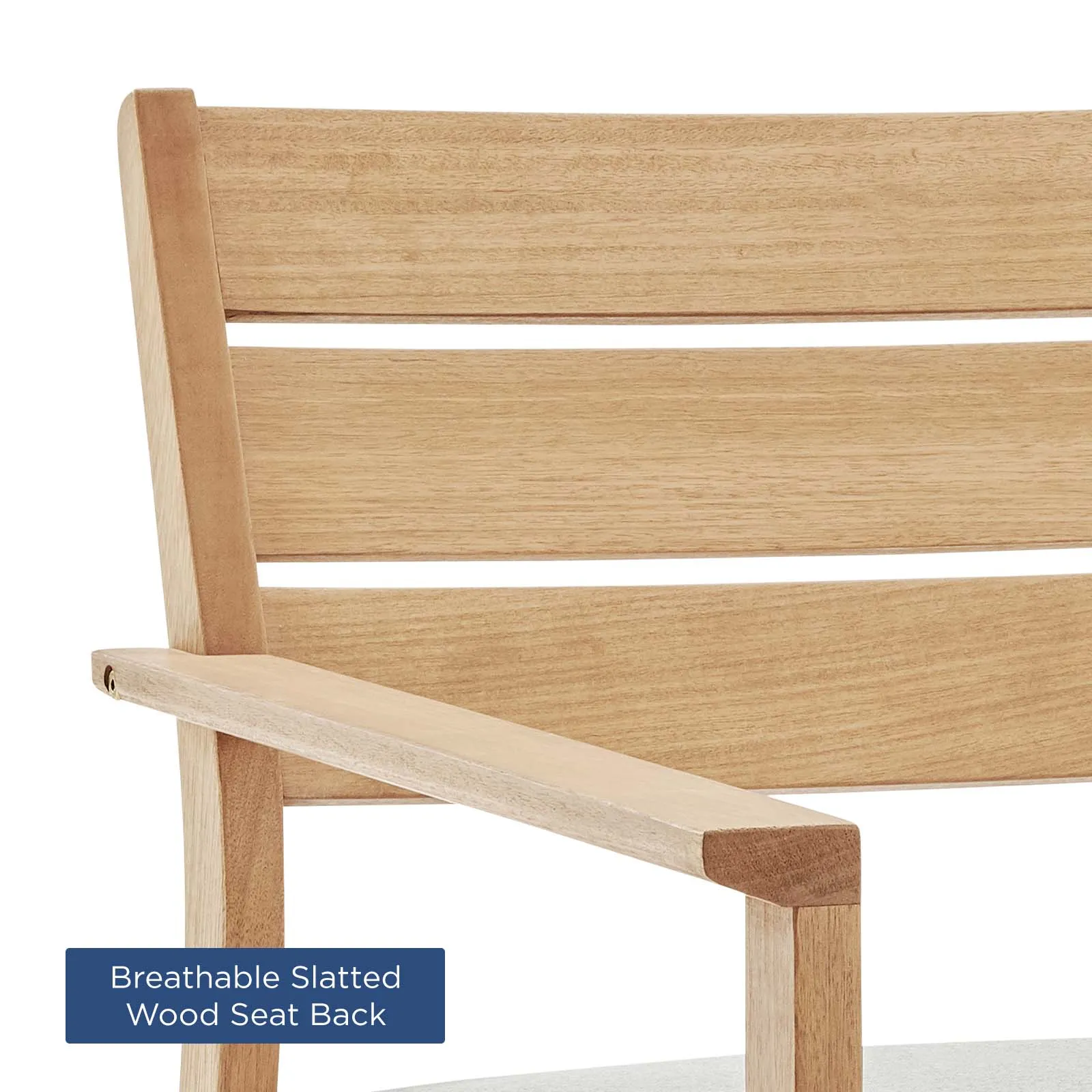 Breton Outdoor Patio Ash Wood Armchair by Modway