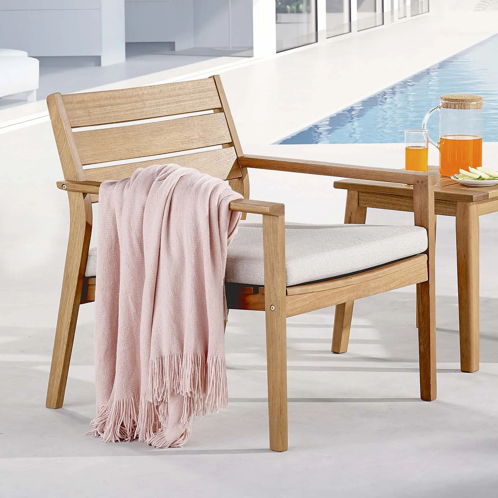 Breton Outdoor Patio Ash Wood Armchair by Modway