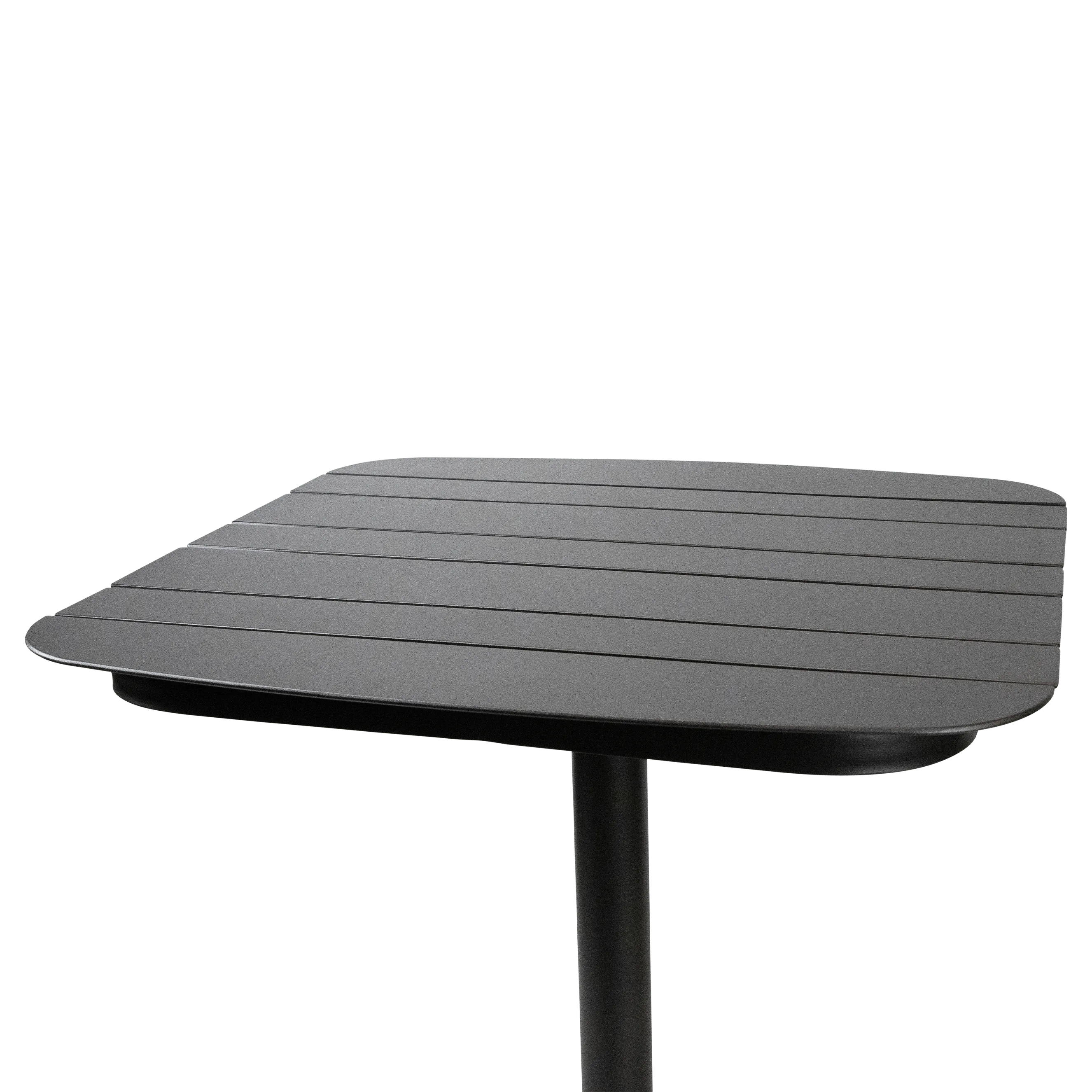 Cafe Collection Square Bar Table in Aluminium and Steel Base in Gunmetal Grey