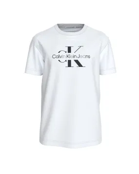 Calvin Klein Disrupted Outline Monologo Tee Bianco