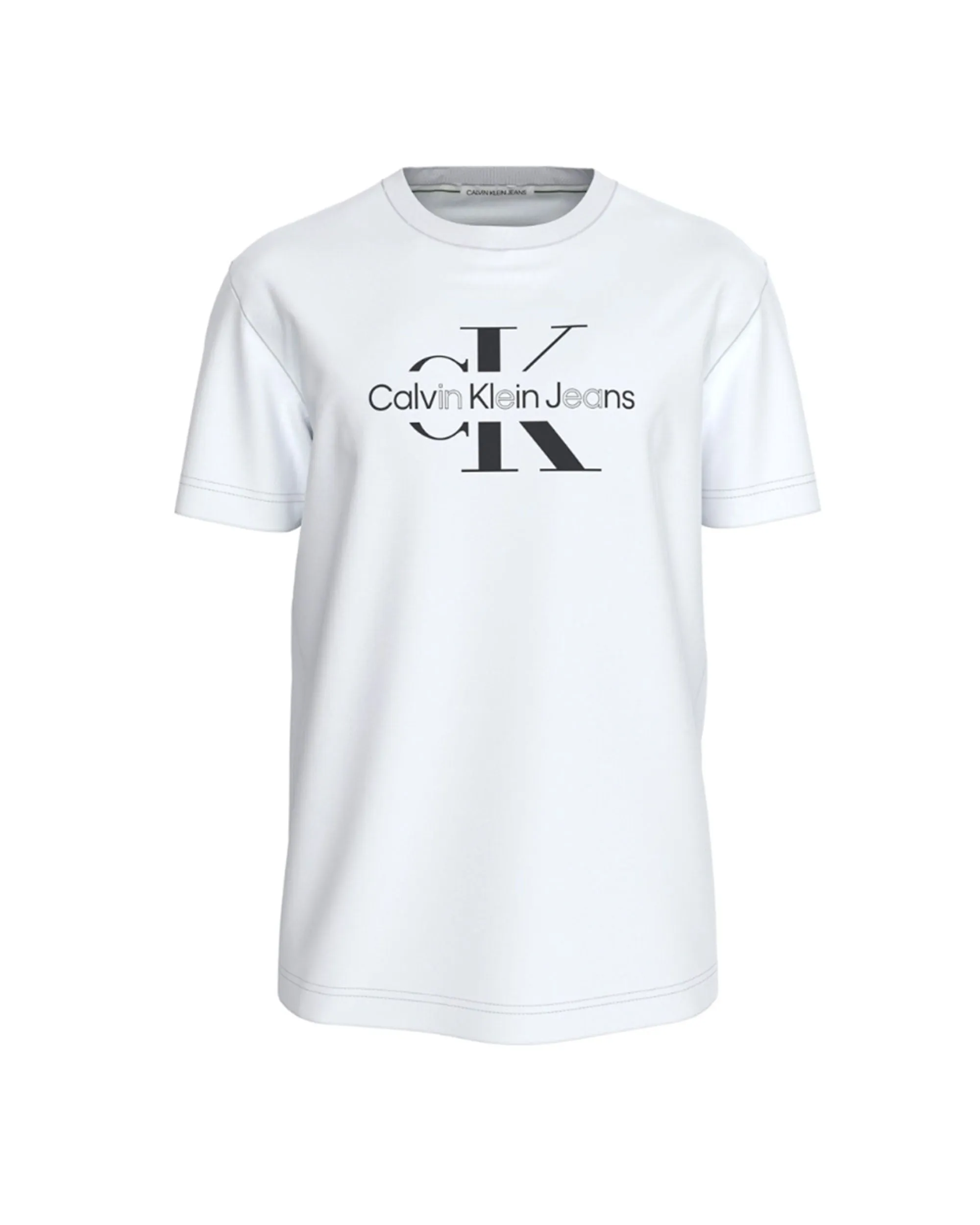 Calvin Klein Disrupted Outline Monologo Tee Bianco