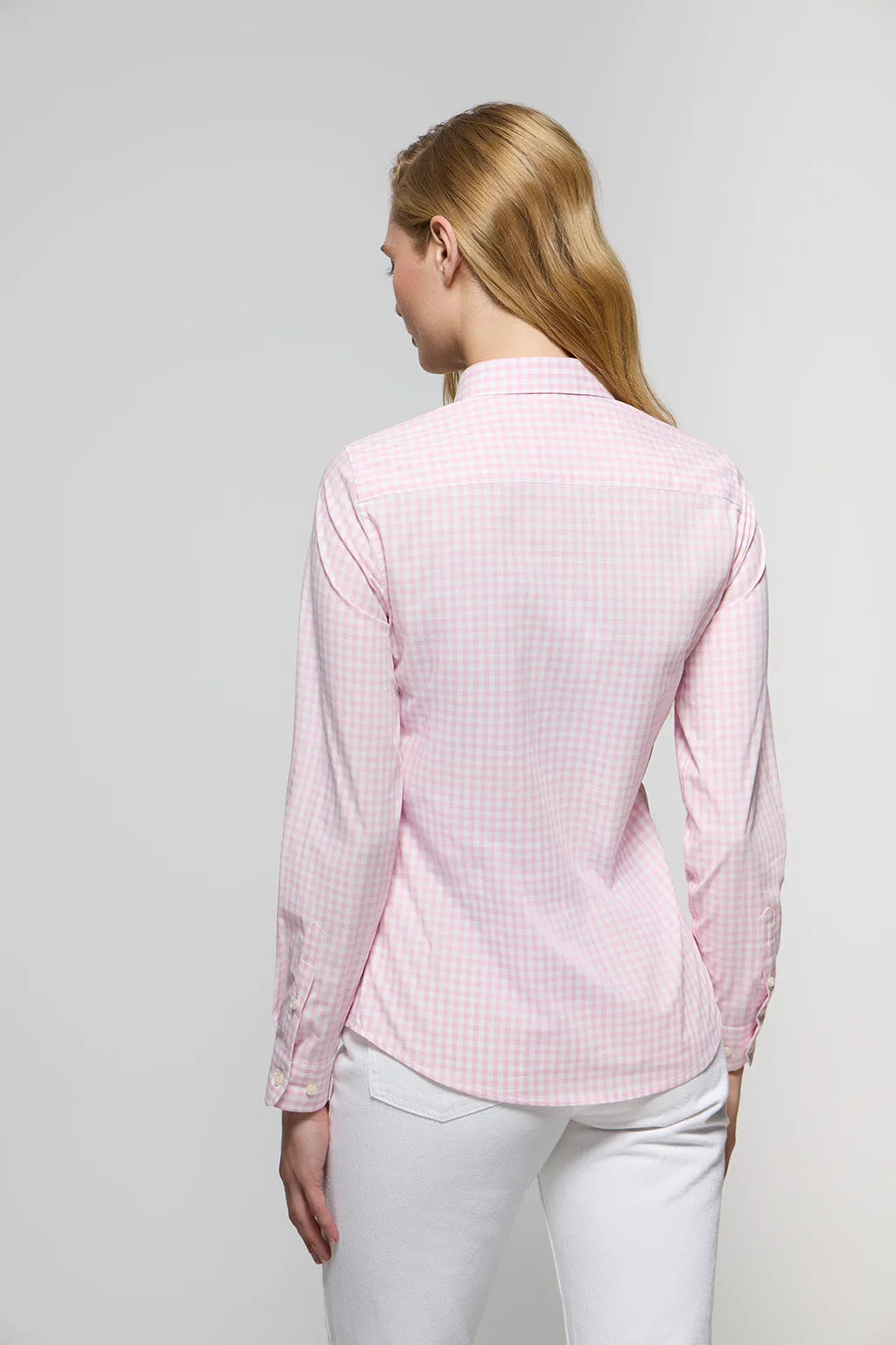 Camisa de cuadros vichy rosa con detalle Polo Club