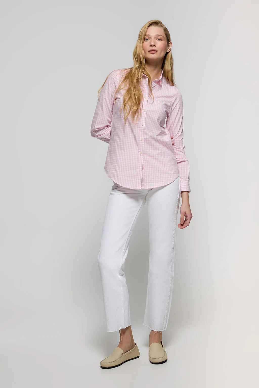 Camisa de cuadros vichy rosa con detalle Polo Club