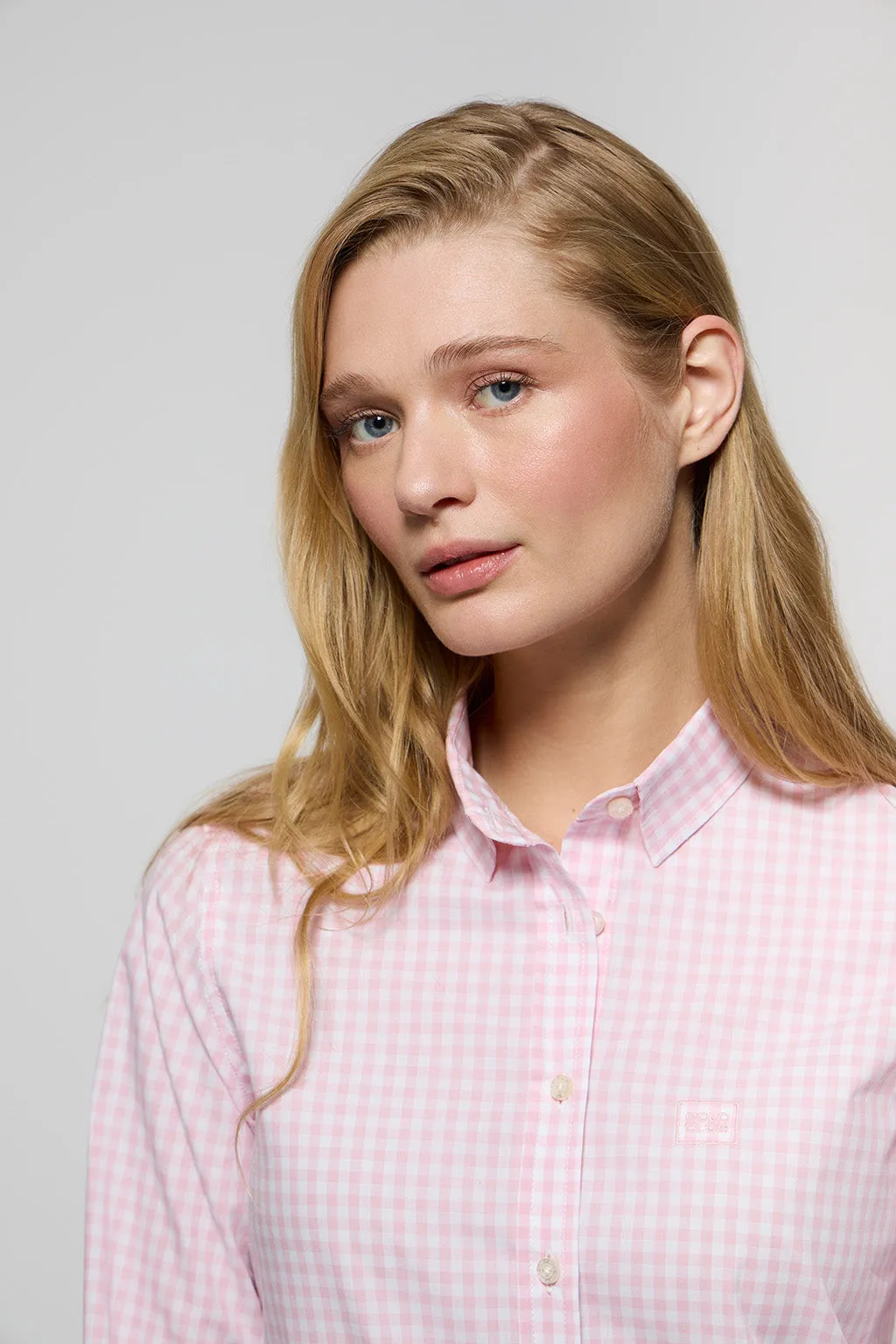 Camisa de cuadros vichy rosa con detalle Polo Club