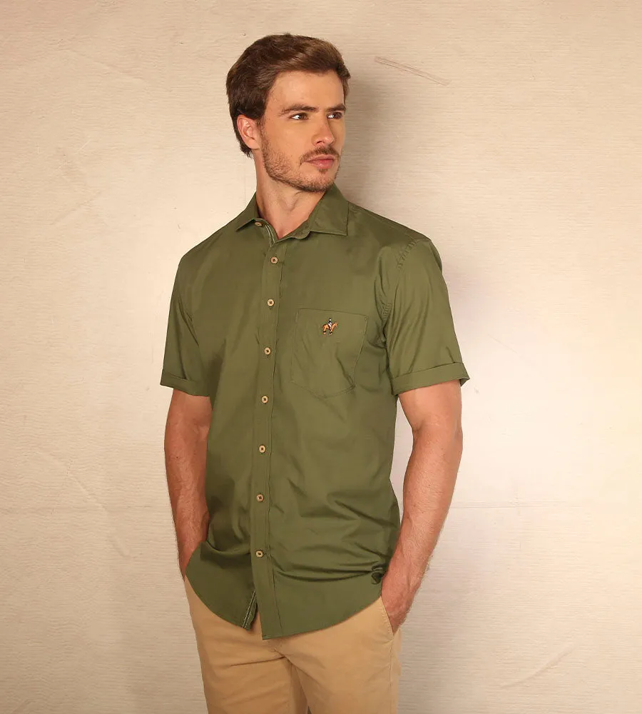 Camisa Fondo Entero M/C Verde Militar Ref. 104030524