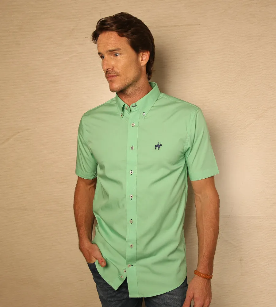 Camisa M/C Fondo Entero Verde Claro Ref. 104040823