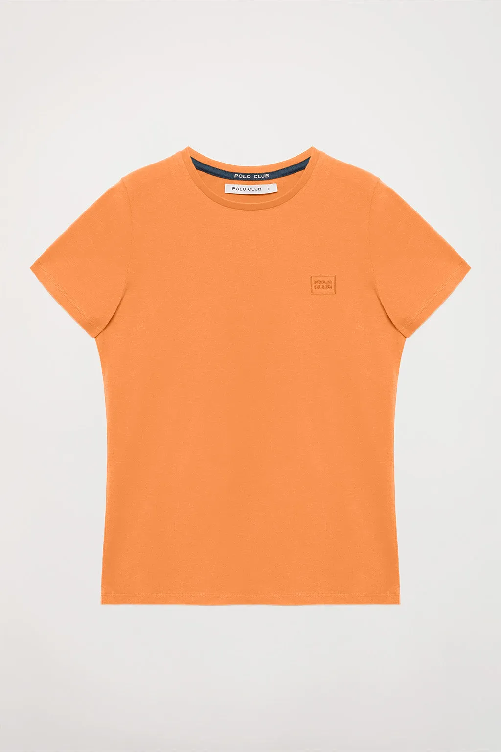 Camiseta básica naranja de manga corta con logo Polo Club