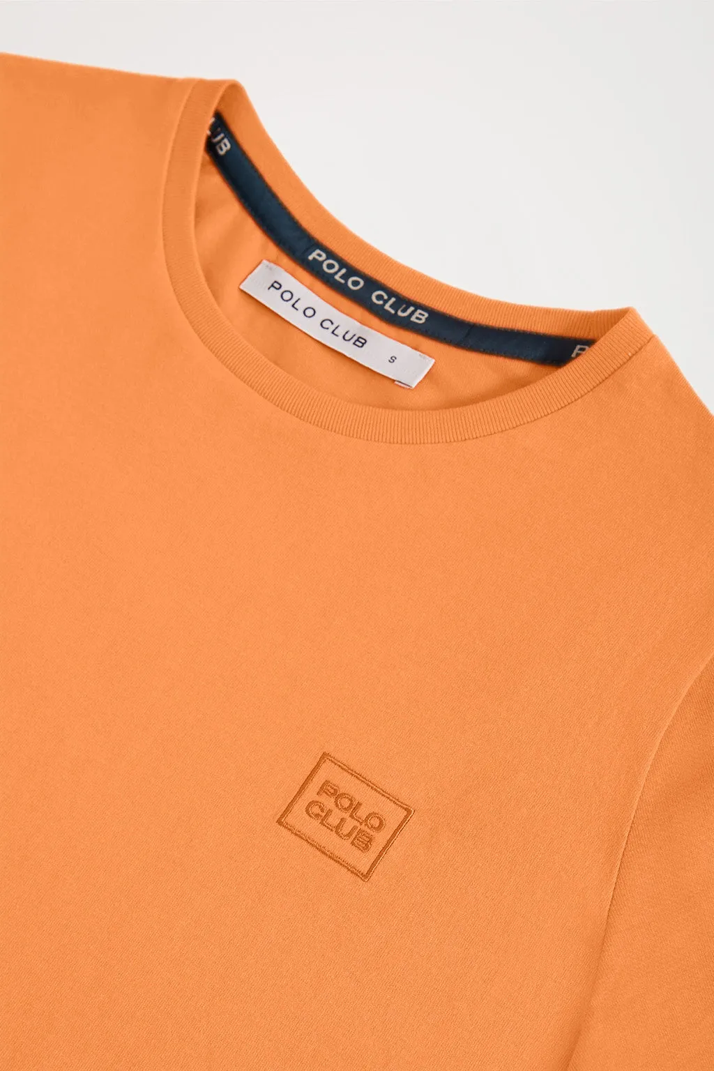 Camiseta básica naranja de manga corta con logo Polo Club