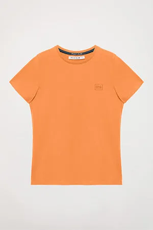 Camiseta básica naranja de manga corta con logo Polo Club