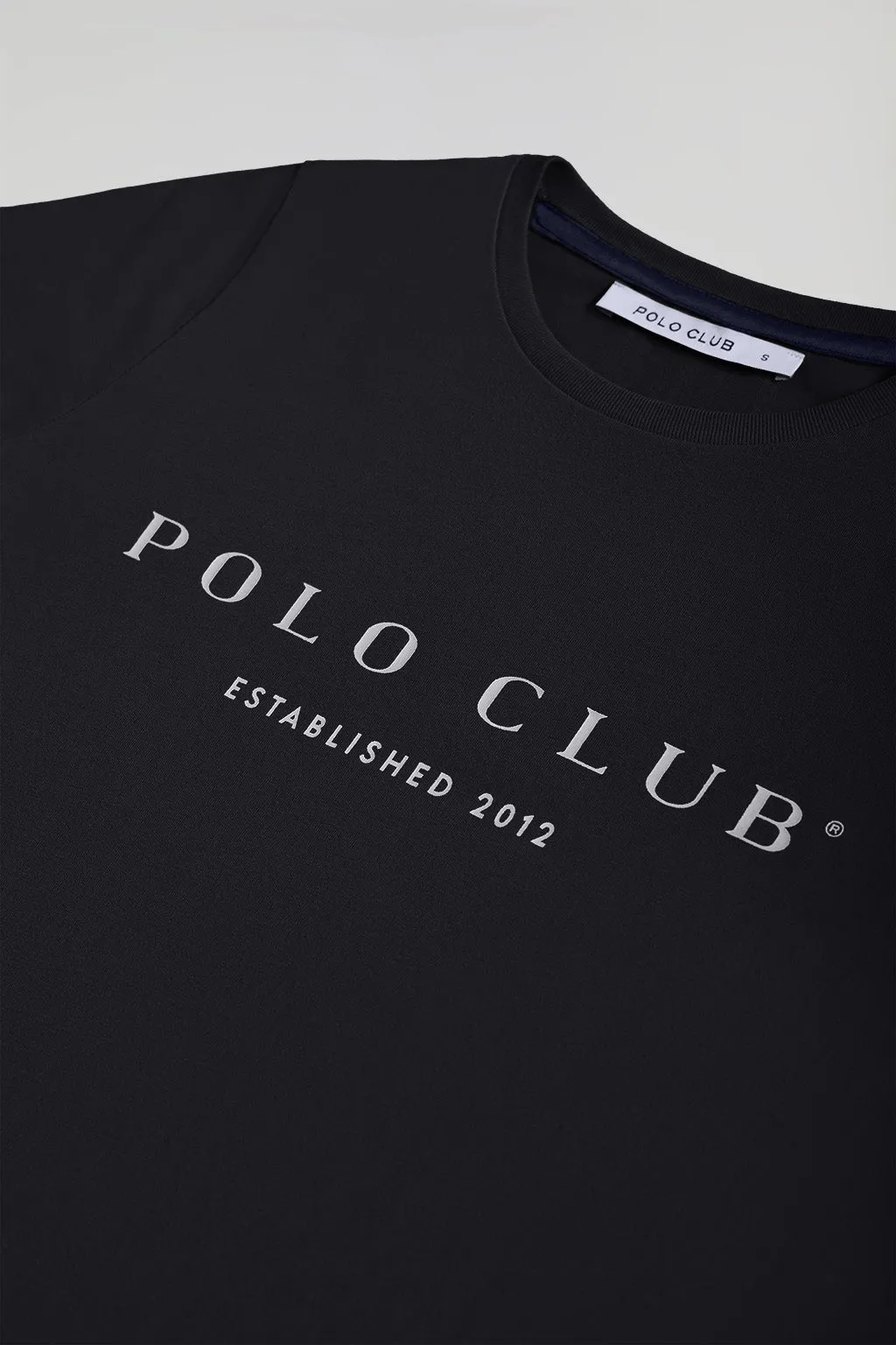 Camiseta negra con print icónico Polo Club