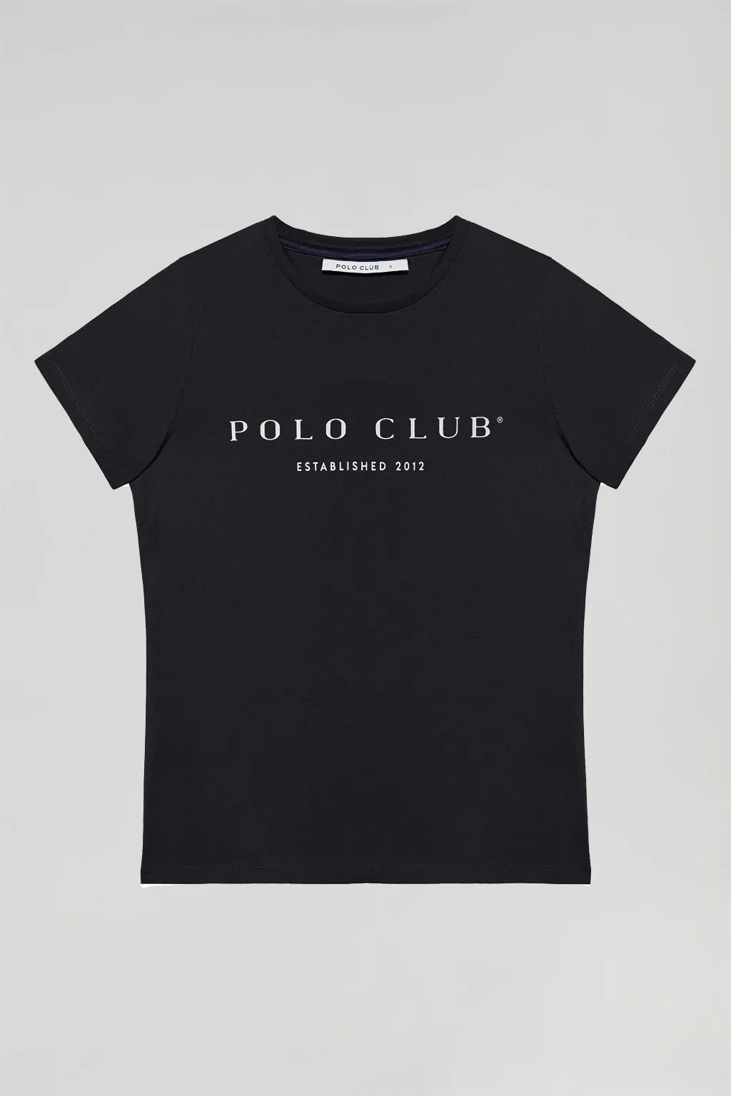 Camiseta negra con print icónico Polo Club