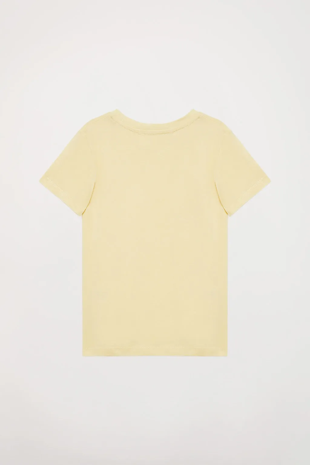 Camiseta orgánica de manga corta amarilla Neutrals kids con logo