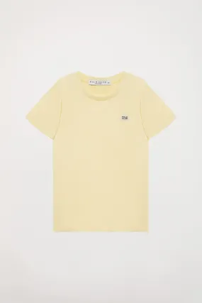 Camiseta orgánica de manga corta amarilla Neutrals kids con logo