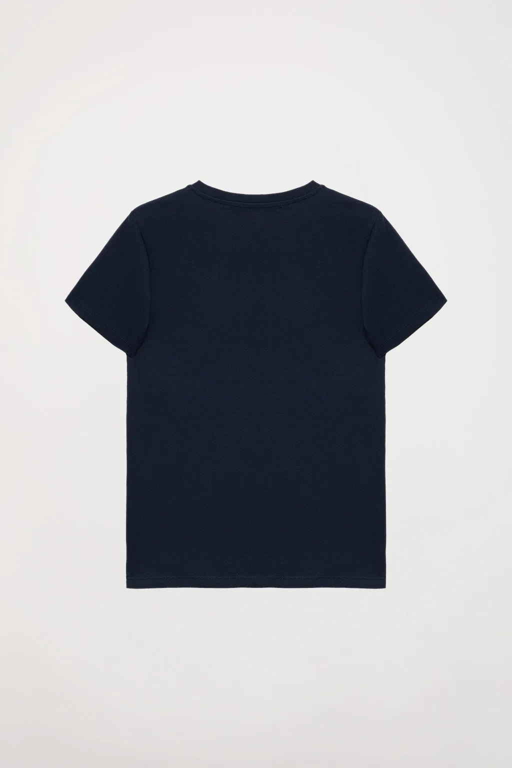 Camiseta orgánica de manga corta azul marino Neutrals kids con logo