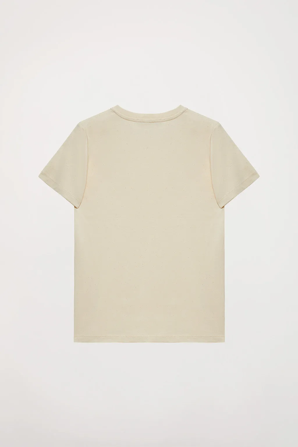 Camiseta orgánica de manga corta beige Neutrals kids con logo