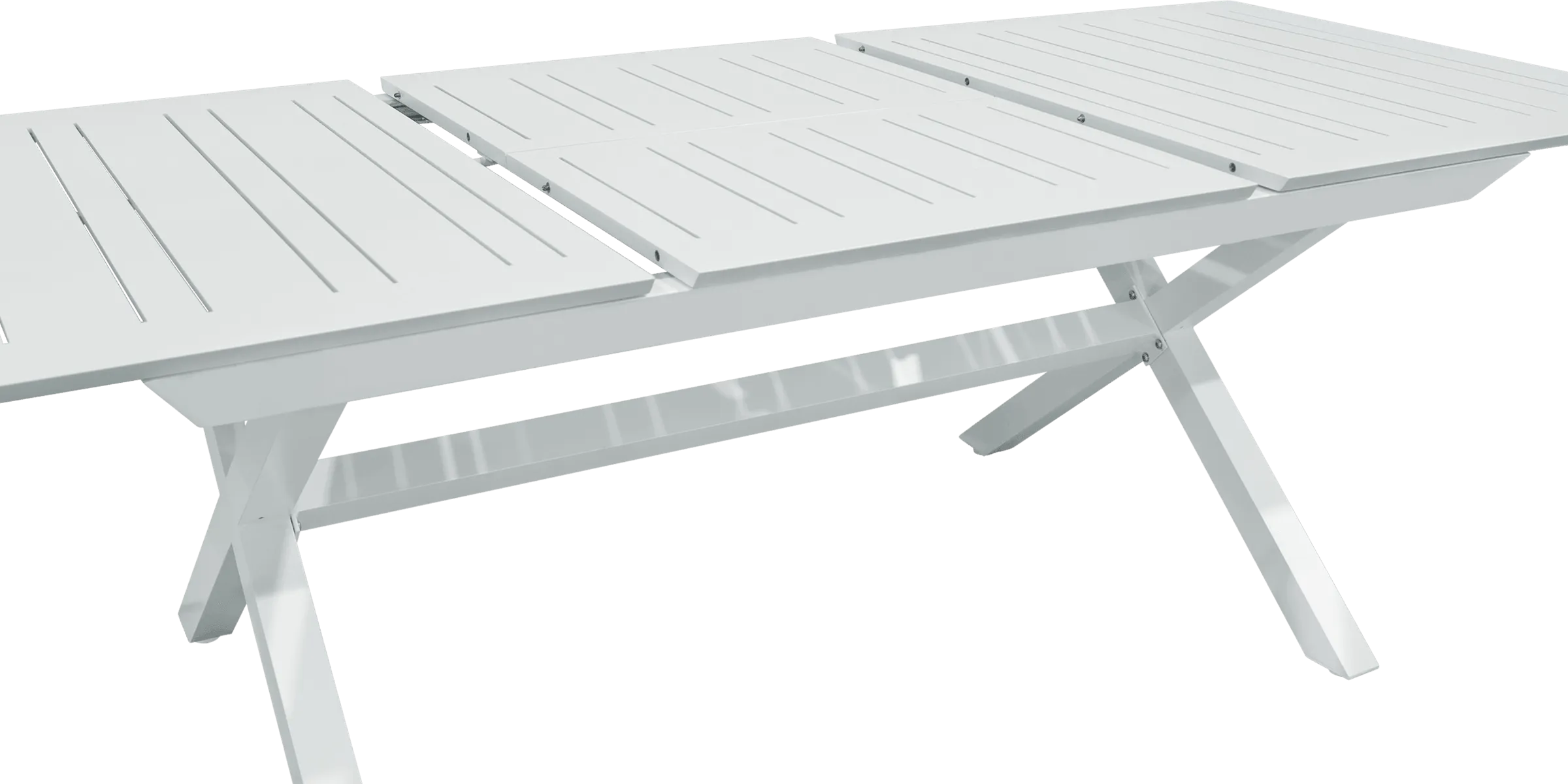 Caribbean Outdoor Extension Table in White Aluminium