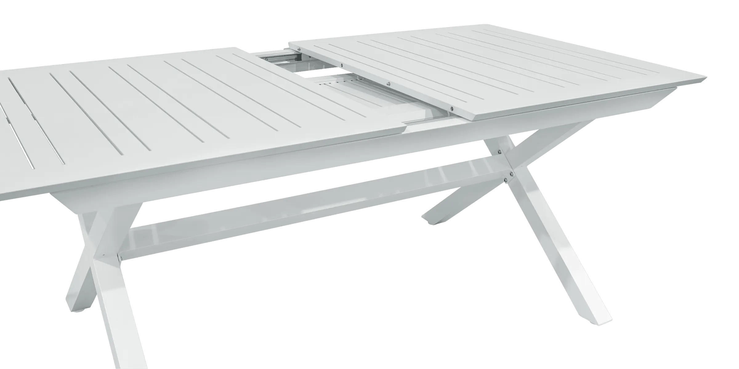 Caribbean Outdoor Extension Table in White Aluminium