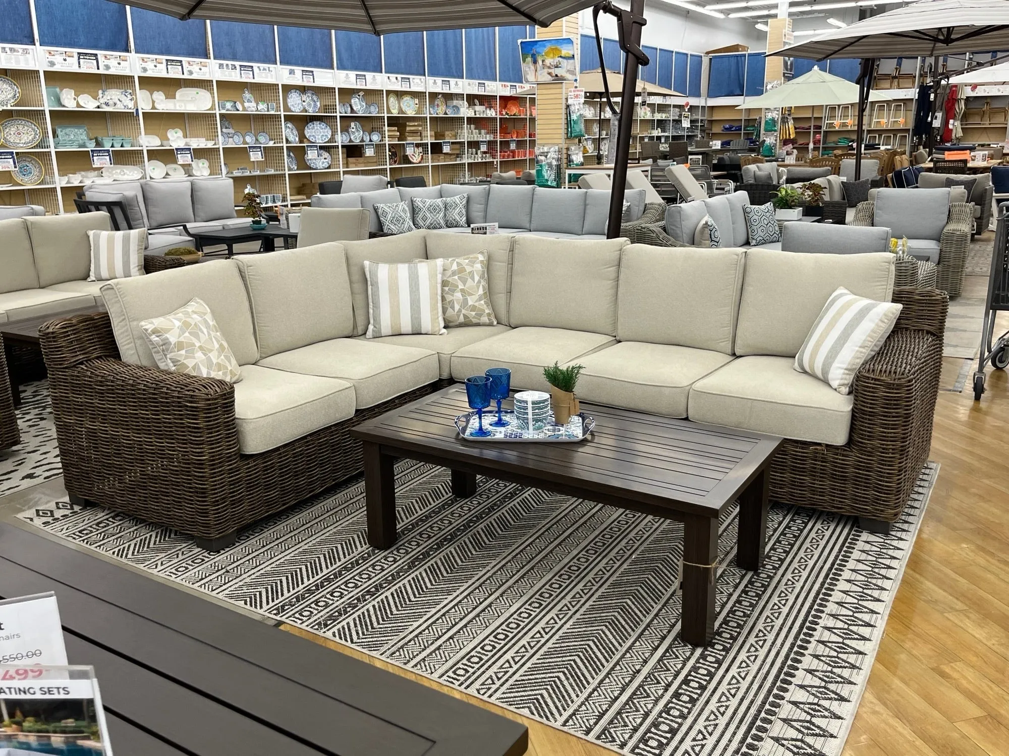 Carmel Brown Outdoor Sectional with LUX Heavy Weave