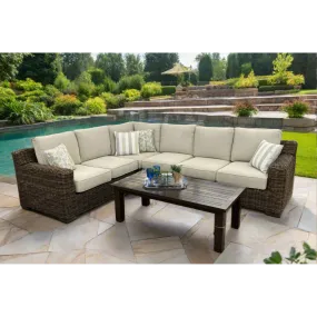 Carmel Brown Outdoor Sectional with LUX Heavy Weave