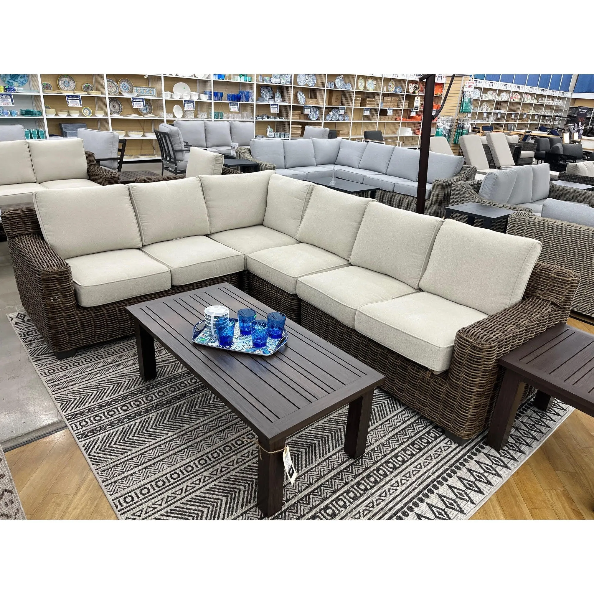 Carmel Brown Outdoor Sectional with LUX Heavy Weave