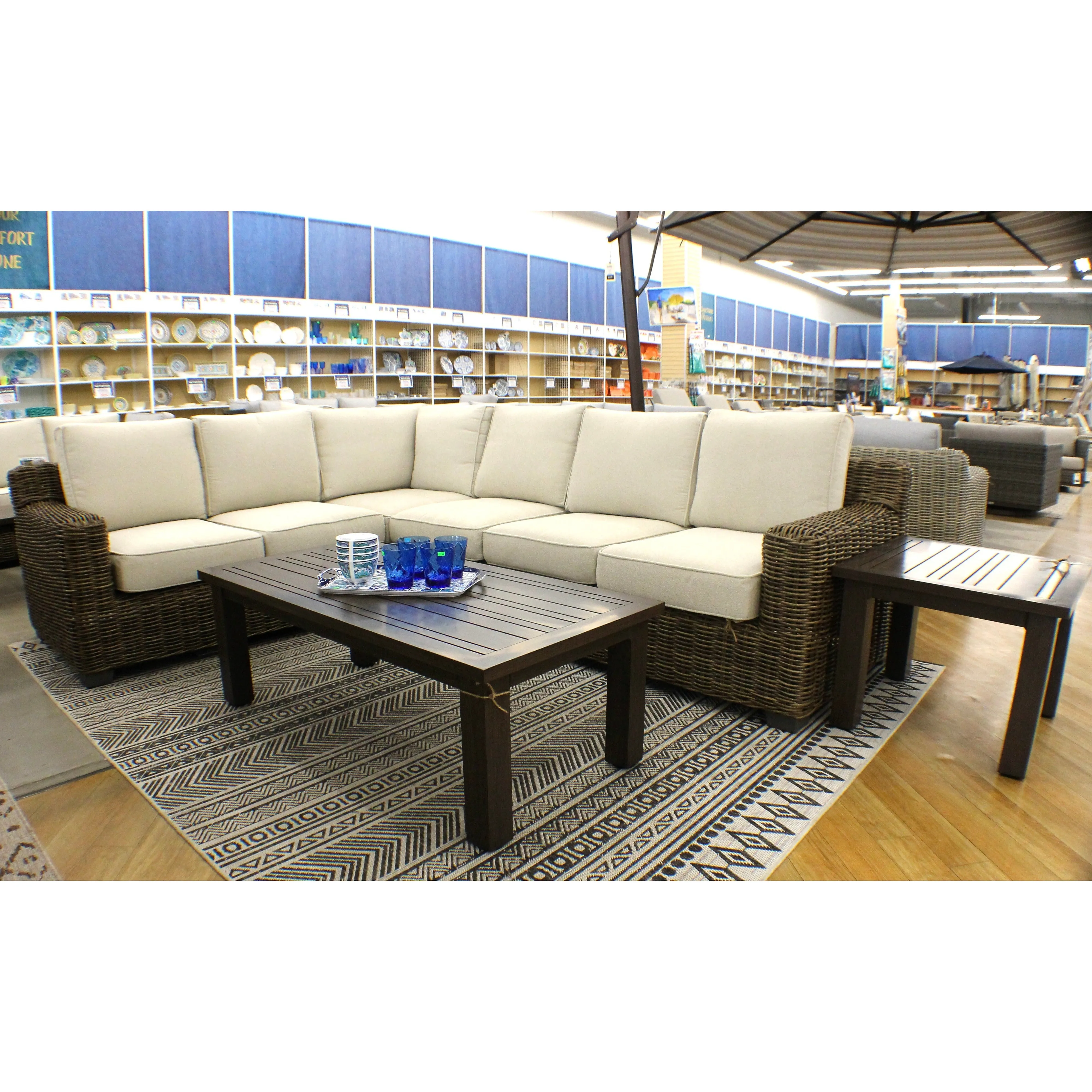 Carmel Brown Outdoor Sectional with LUX Heavy Weave