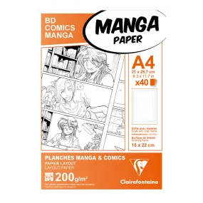 Clairefontaine Manga BD/Comic Pad A4 40 Sheets 6 C.F.