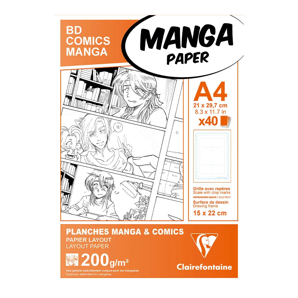 Clairefontaine Manga BD/Comic Pad A4 40 Sheets 6 C.F.