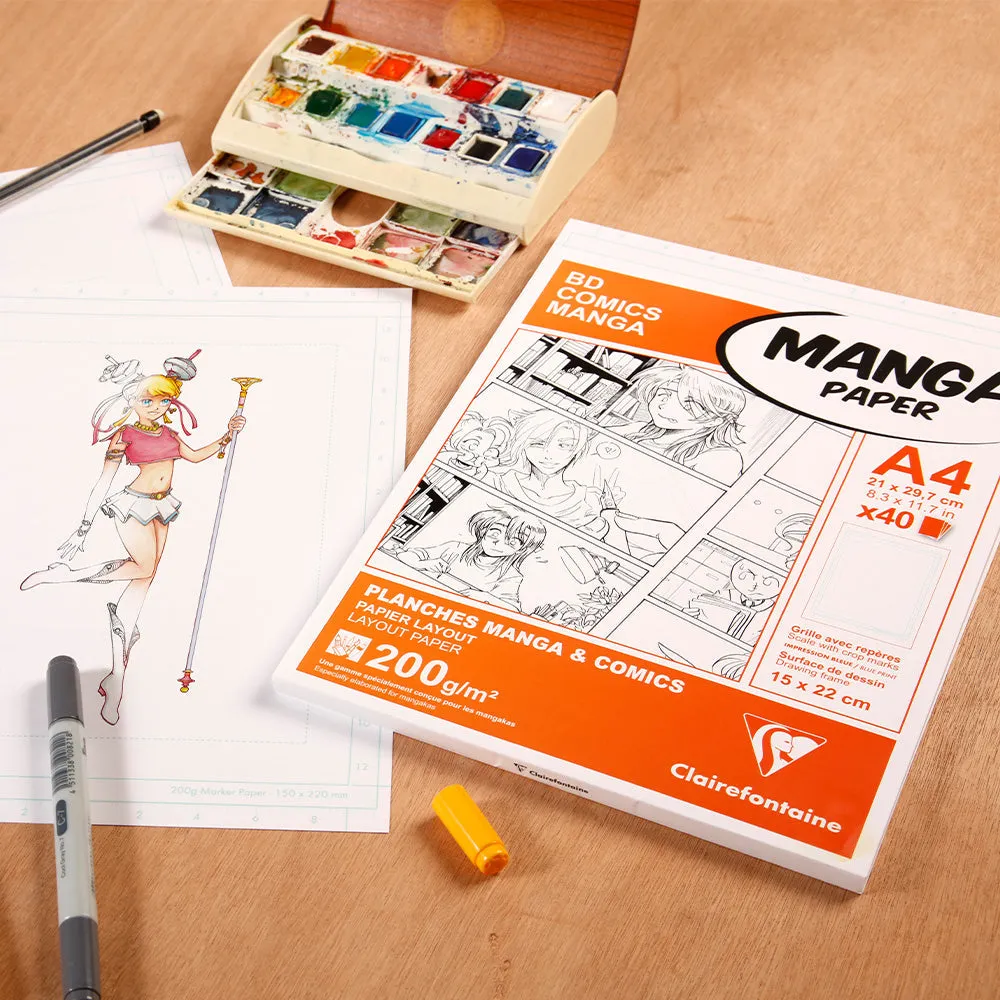 Clairefontaine Manga BD/Comic Pad A4 40 Sheets 6 C.F.