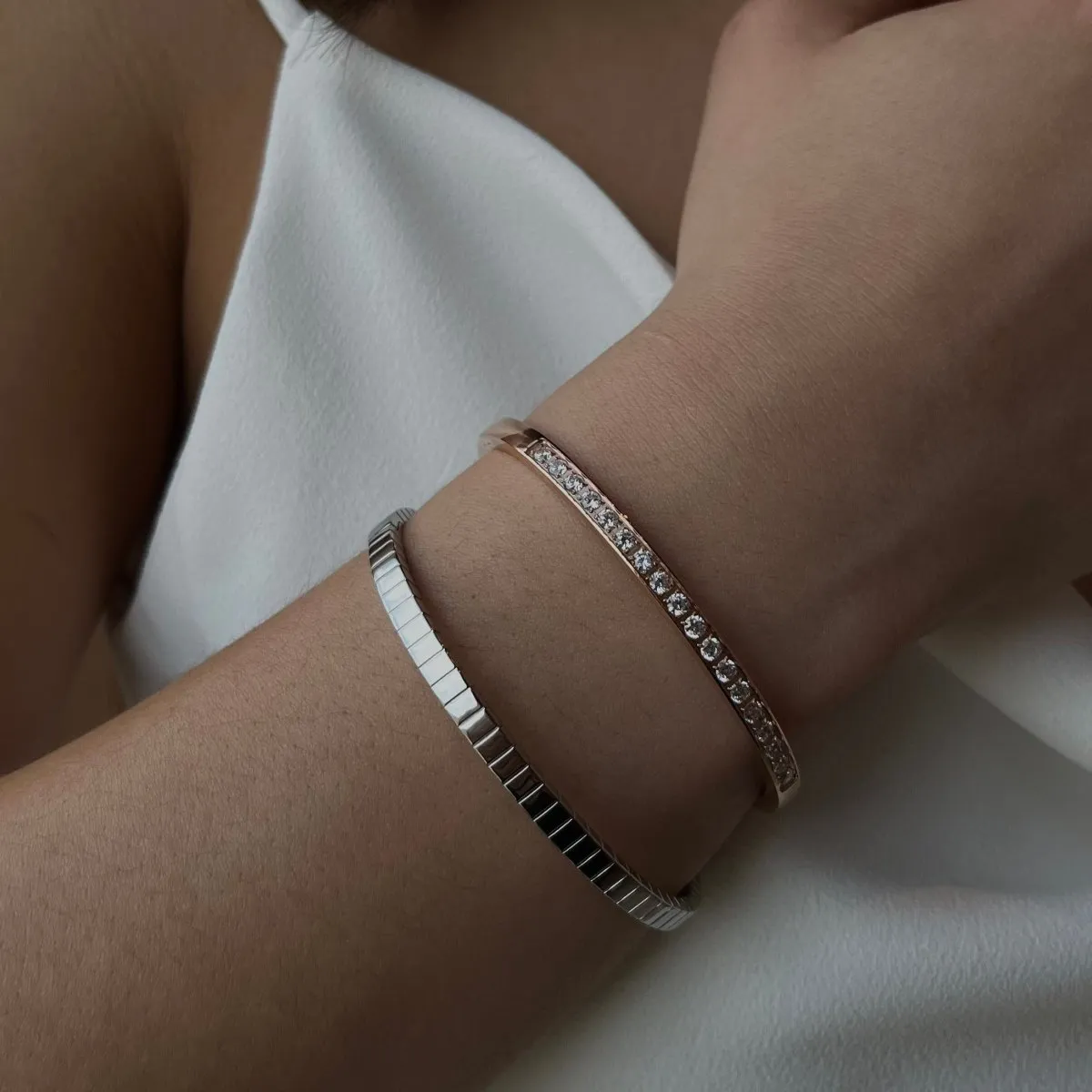 COLLINS SQUARED SILVER BRACELET