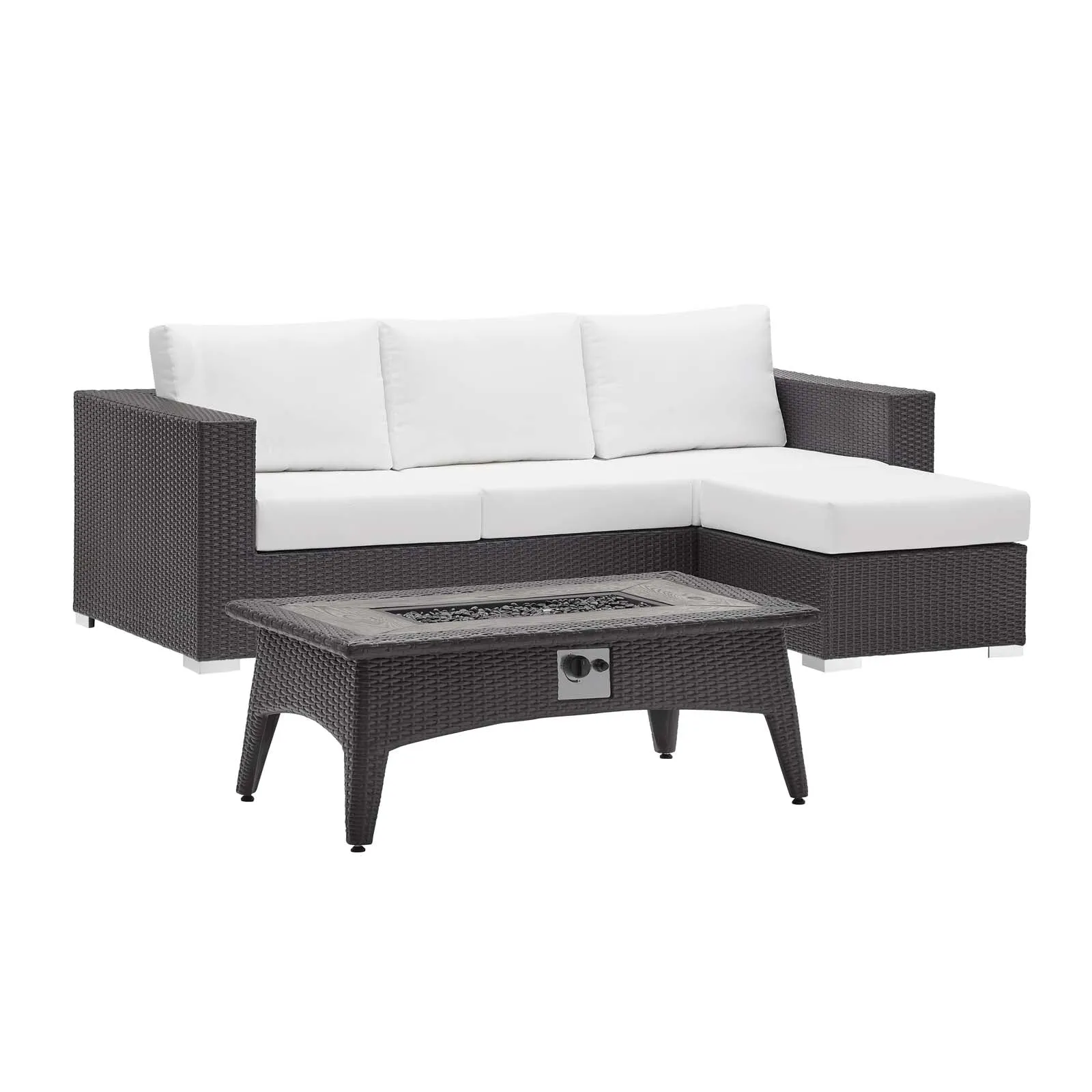 Convene 3 Piece Set Outdoor Patio with Fire Pit by Modway