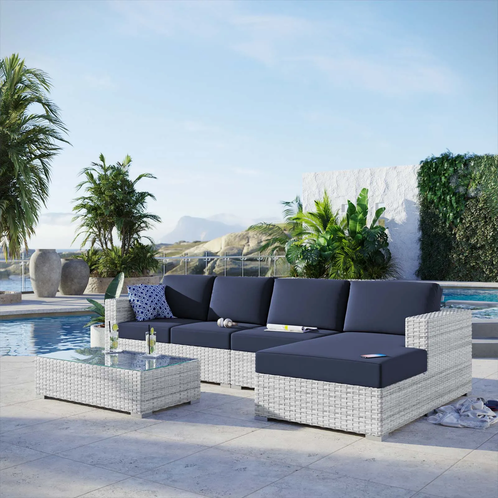 Convene 4-Piece Outdoor Patio Sectional Set by Modway