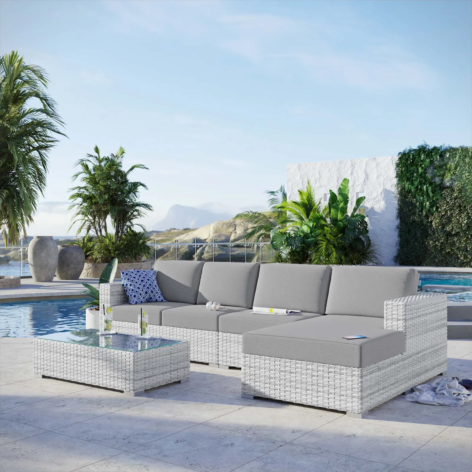 Convene 4-Piece Outdoor Patio Sectional Set by Modway