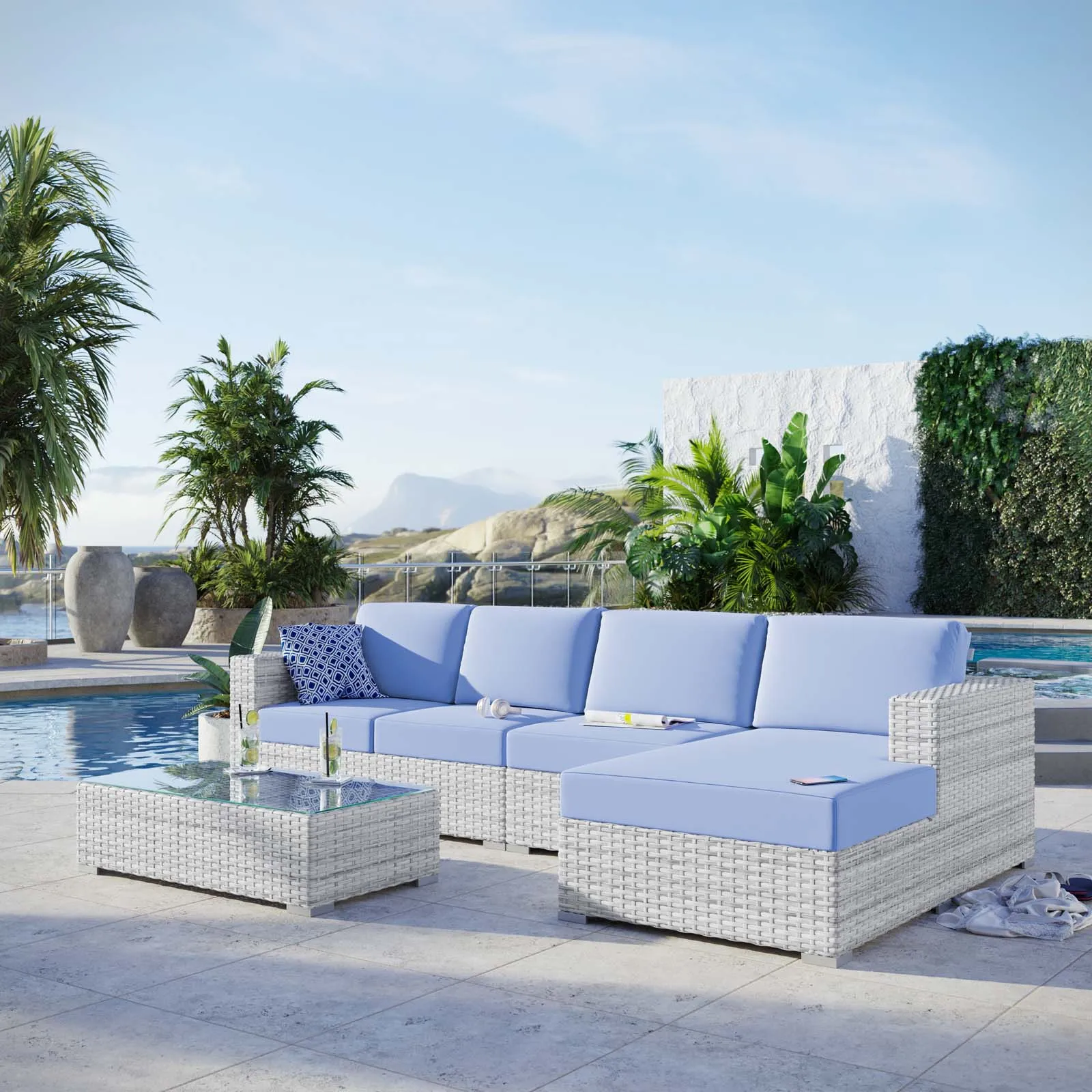 Convene 4-Piece Outdoor Patio Sectional Set by Modway