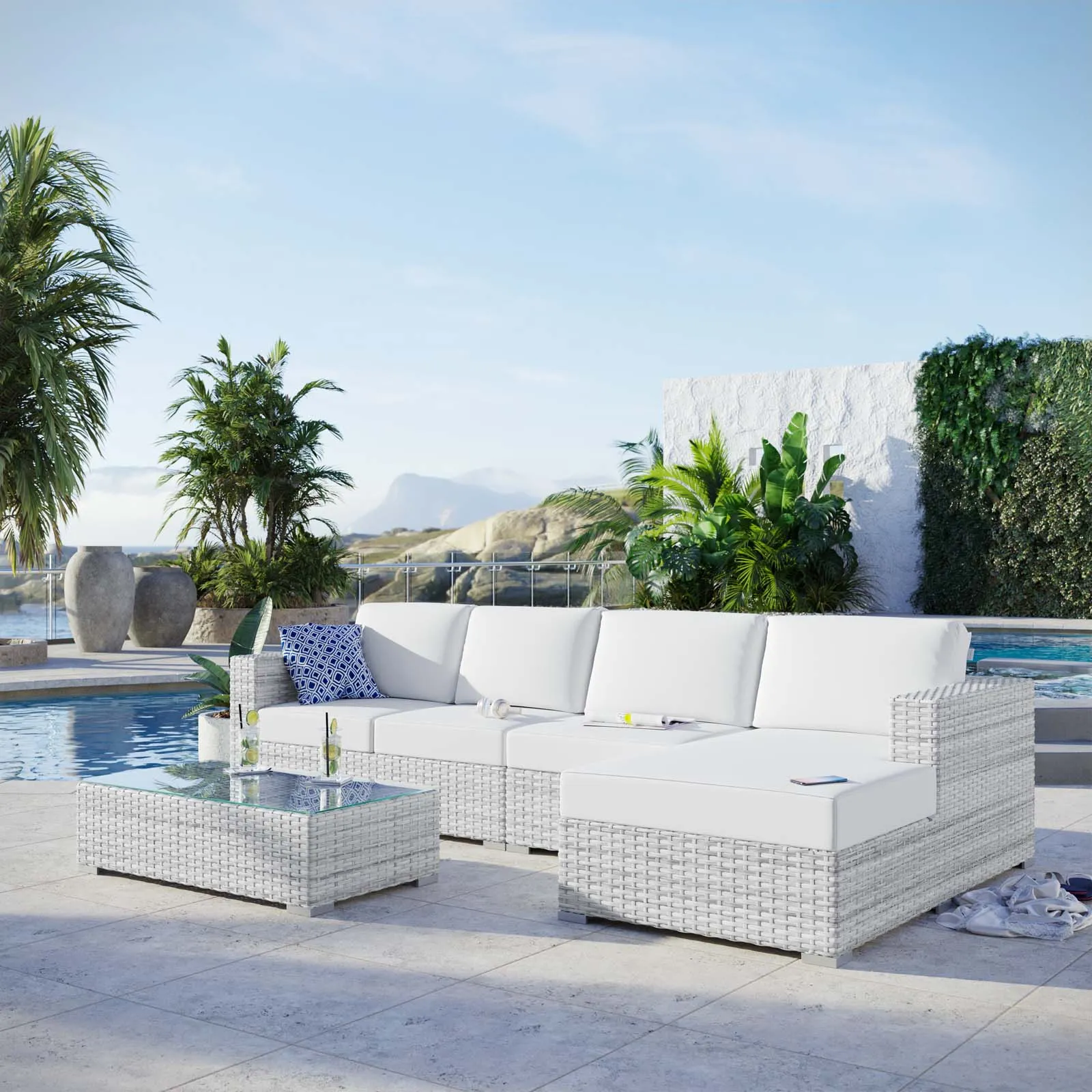 Convene 4-Piece Outdoor Patio Sectional Set by Modway