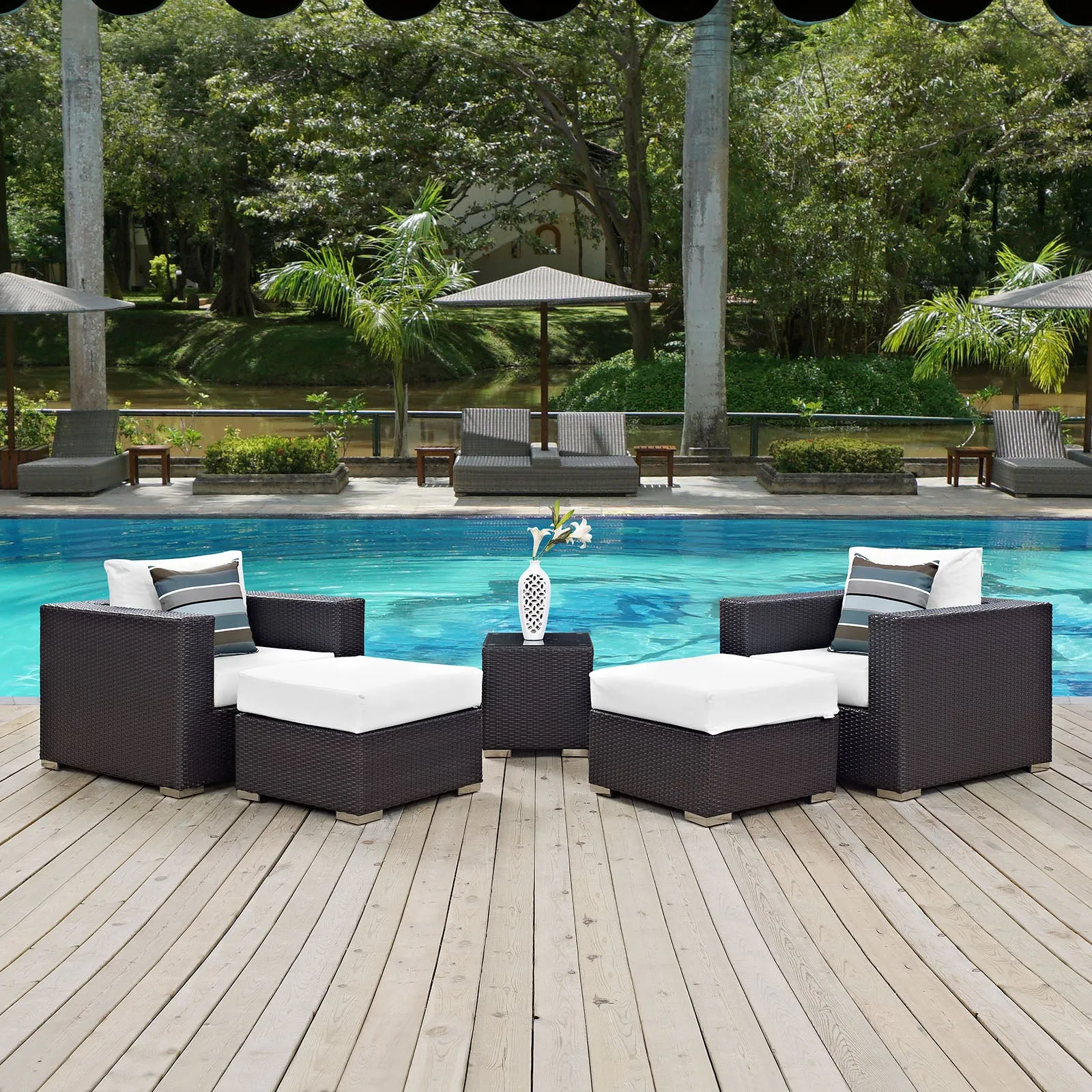 Convene 5 Piece Outdoor Patio Sectional Set by Modway