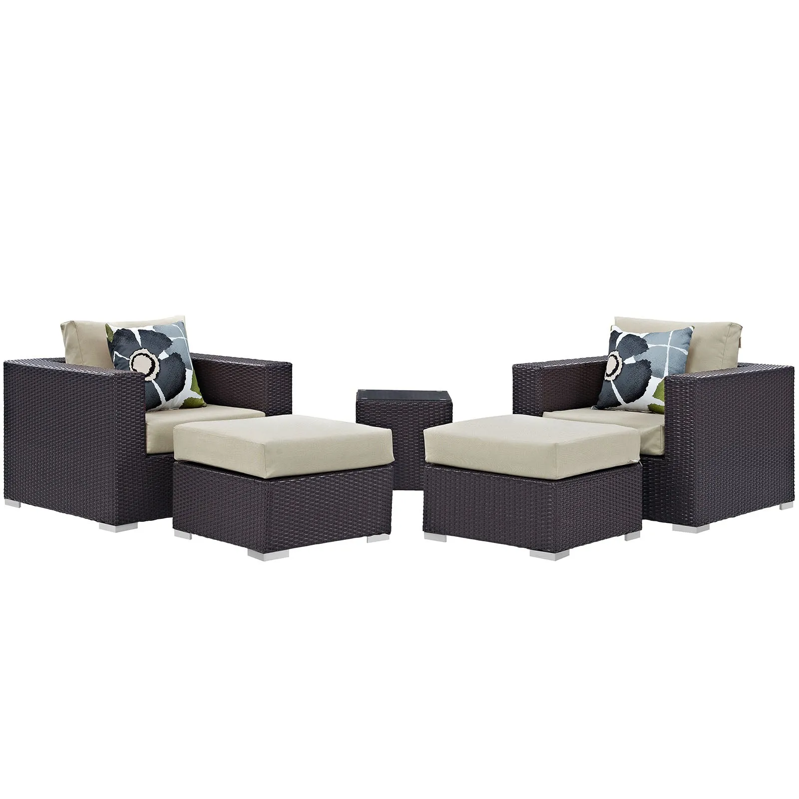 Convene 5 Piece Outdoor Patio Sectional Set by Modway