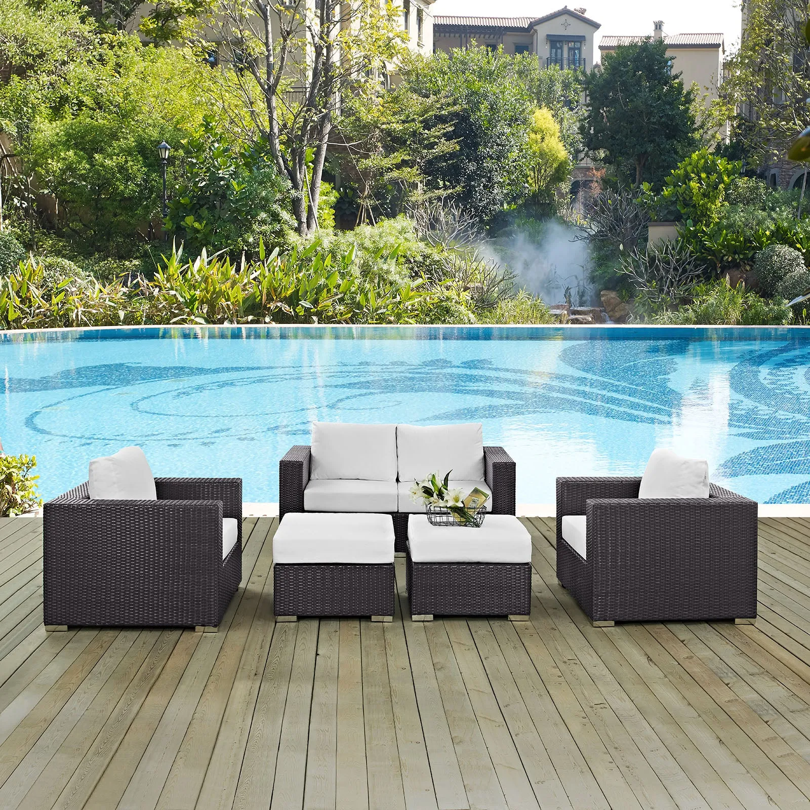 Convene 5 Piece Outdoor Patio Sofa Set by Modway