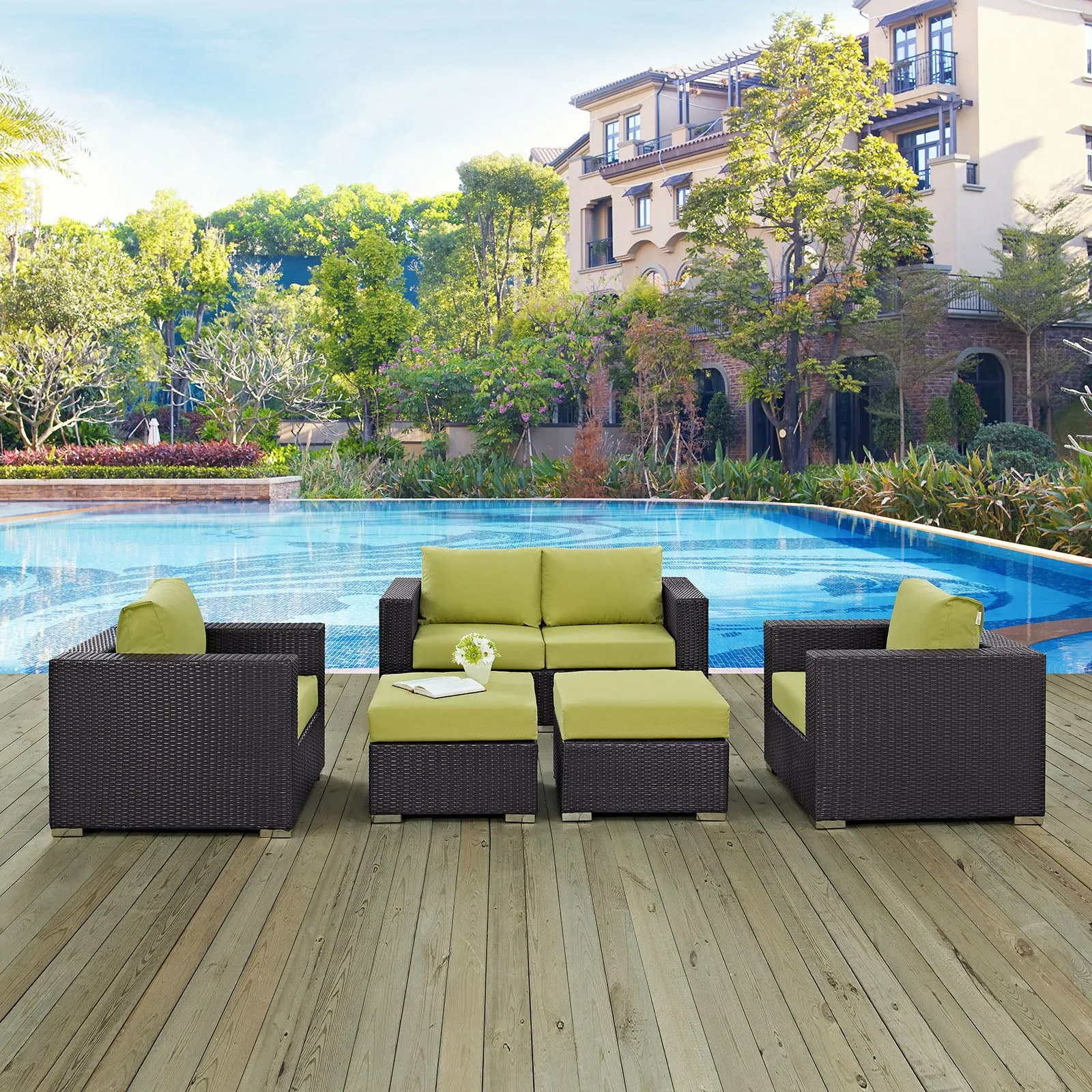 Convene 5 Piece Outdoor Patio Sofa Set by Modway