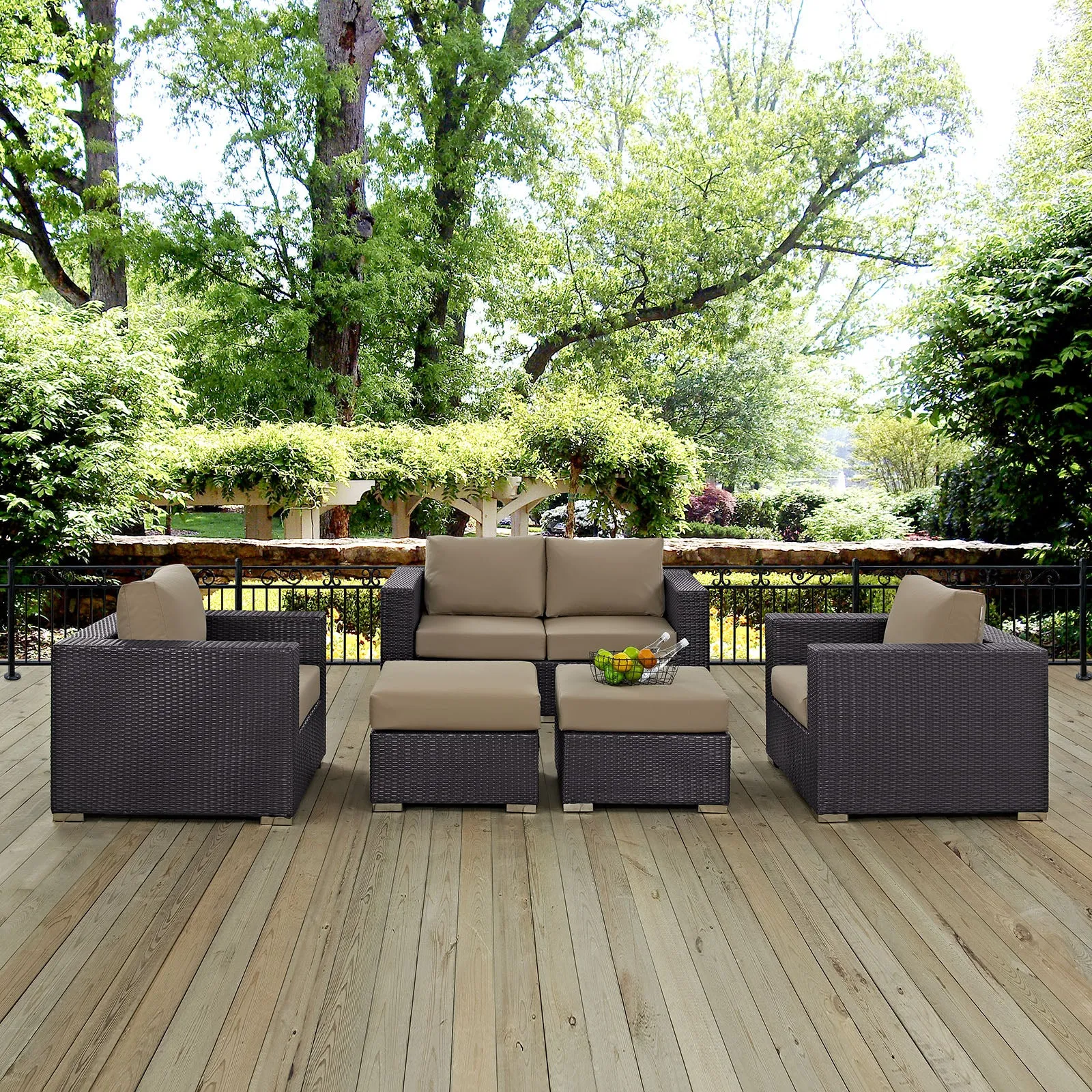 Convene 5 Piece Outdoor Patio Sofa Set by Modway