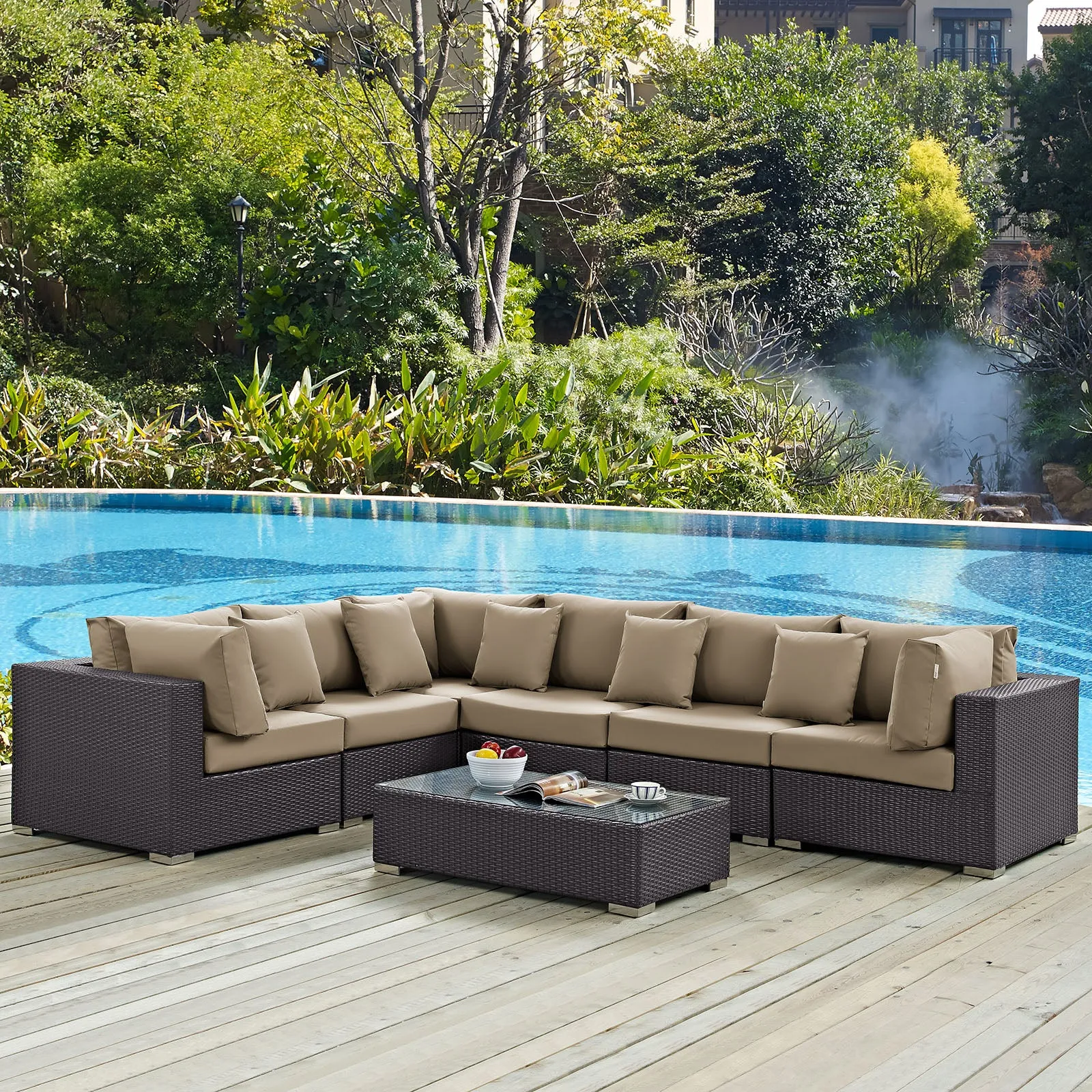 Convene 7 Piece Outdoor Patio Sectional Set by Modway