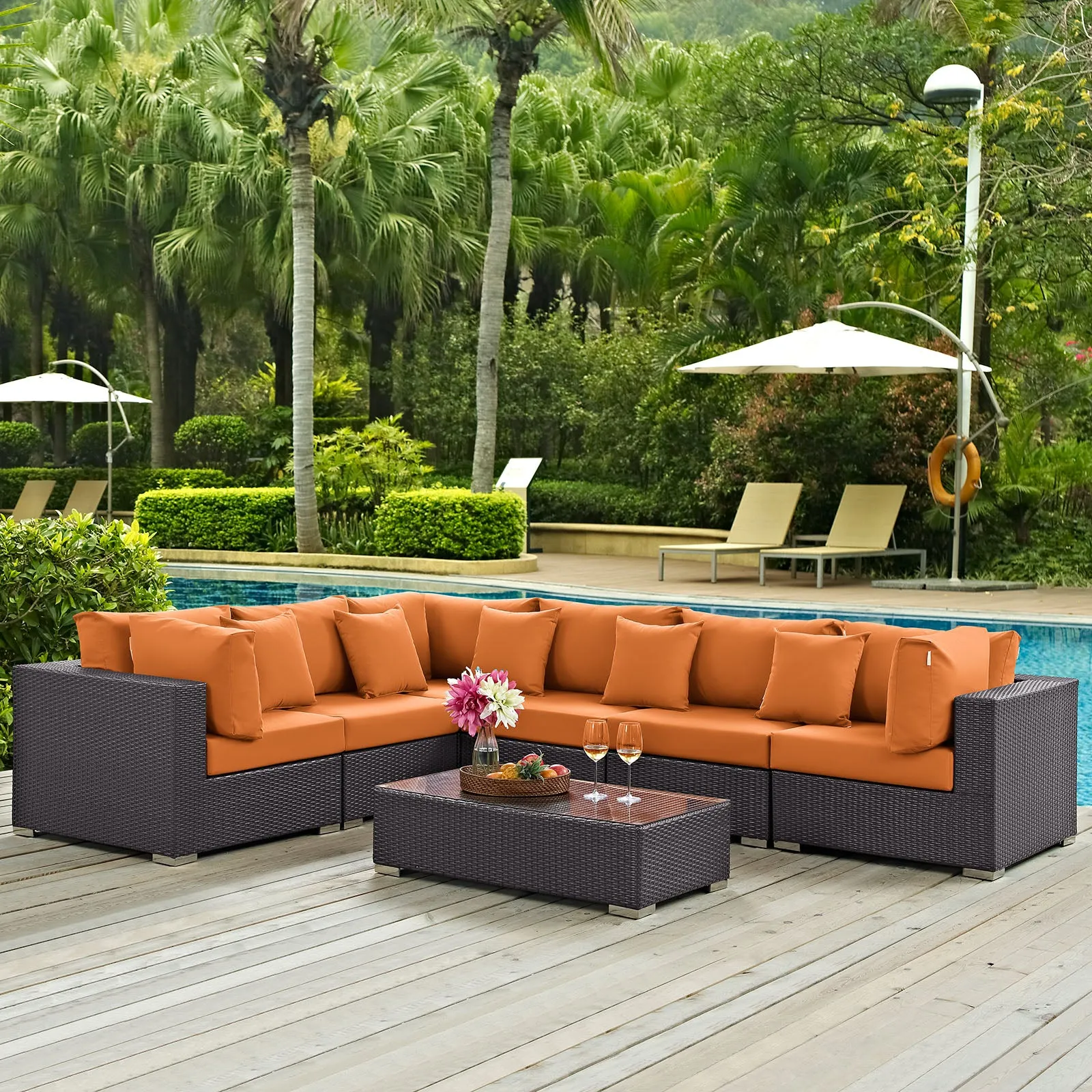 Convene 7 Piece Outdoor Patio Sectional Set by Modway