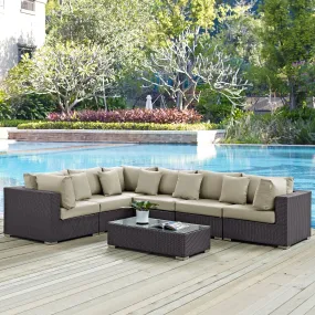 Convene 7 Piece Outdoor Patio Sectional Set by Modway