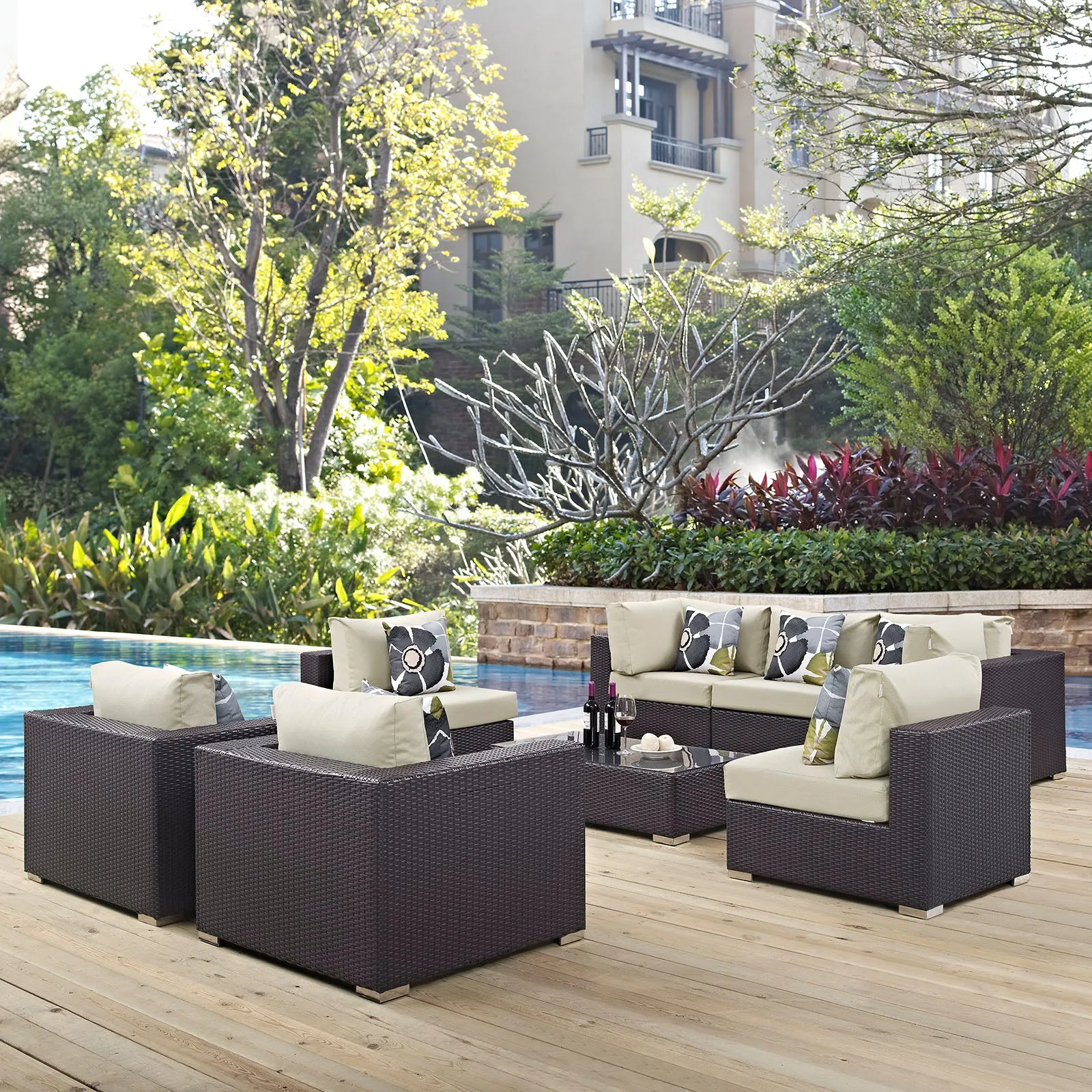 Convene 8 Piece Outdoor Patio Sectional Set by Modway